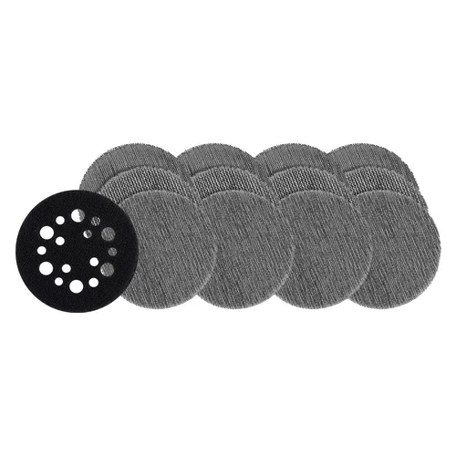 75mm (3&quot;) Assorted Grit Set POWERGRID&trade; H&amp;L Mesh Sanding Discs 12PK + Pad Saver