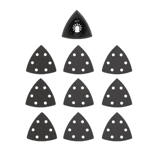 OPEN-LOK&trade; 89mm H&amp;L Multi-Tool Sanding Pad &amp;&nbsp;Assorted Grit Sandpaper Set 10PK