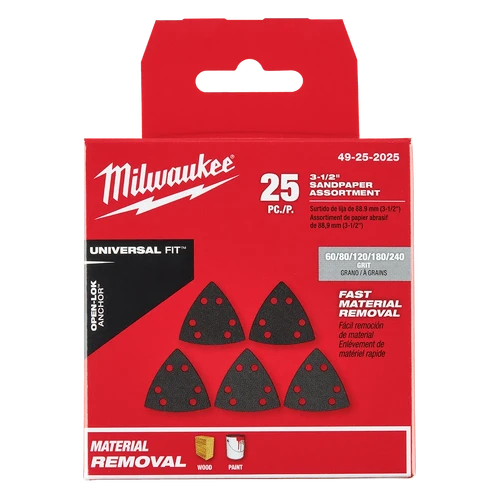 OPEN-LOK&trade;&nbsp;89mm H&amp;L Sandpaper Assorted Grit Set 25PK