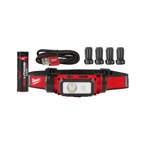 REDLITHIUM&trade; USB Rechargeable Hard Hat Headlamp 600 Lumen 3.0Ah Kit