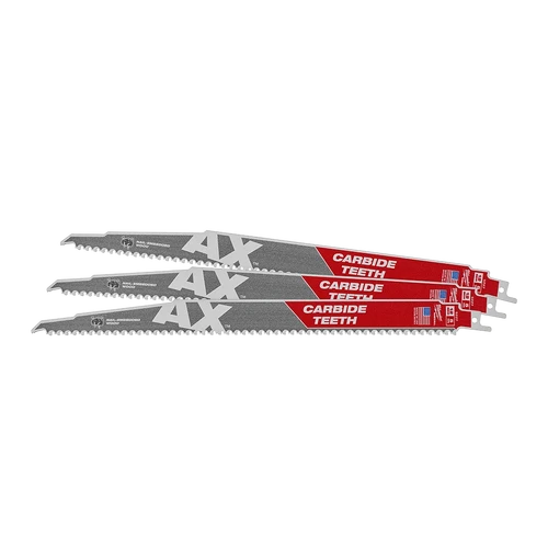 SAWZALL&trade; The AX&trade; with Carbide Teeth 300mm 12&quot; 5TPI Blade 3 Pack