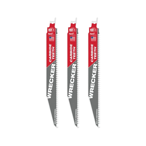 SAWZALL&trade; The WRECKER&trade; with Carbide Teeth Demolition 230mm 9&quot; 6TPI Blade 3 Pack