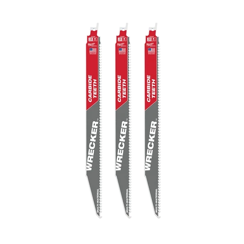 SAWZALL&trade; The WRECKER&trade; with Carbide Teeth Demolition 300mm 12&quot; 6TPI Blade 3 Pack