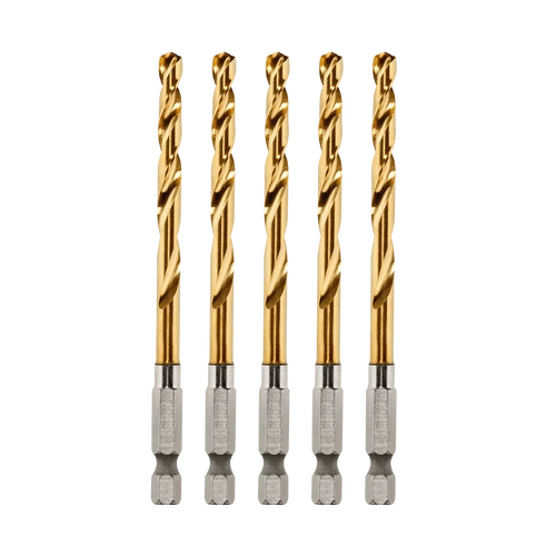 SHOCKWAVE&trade; Red Helix Titanium Drill Bit 4.8mm 5 Pack