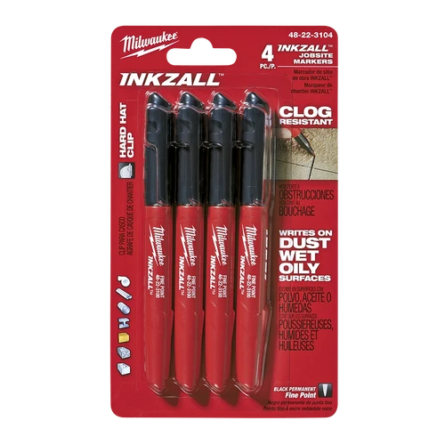 INKZALL&trade; Black Fine Point Markers (4 Pk)