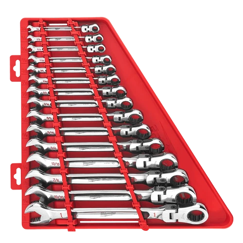 15pc Flex Head Ratcheting Combination Wrench Set &ndash; SAE