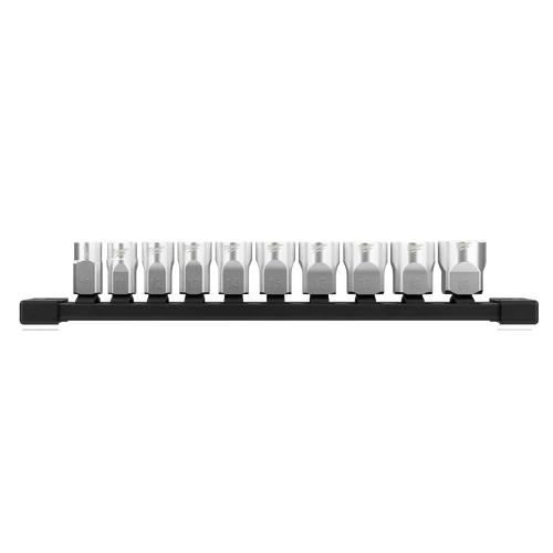 3/8&quot; Drive 10 Piece Standard Metric Socket Set with Storage Rail