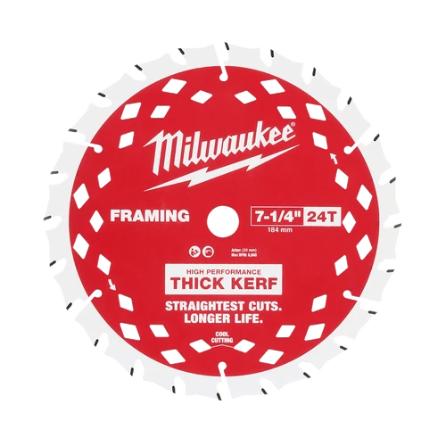 184mm (7-1/4&quot;) 24T Thick Kerf Wood Circular Saw Blade Framing