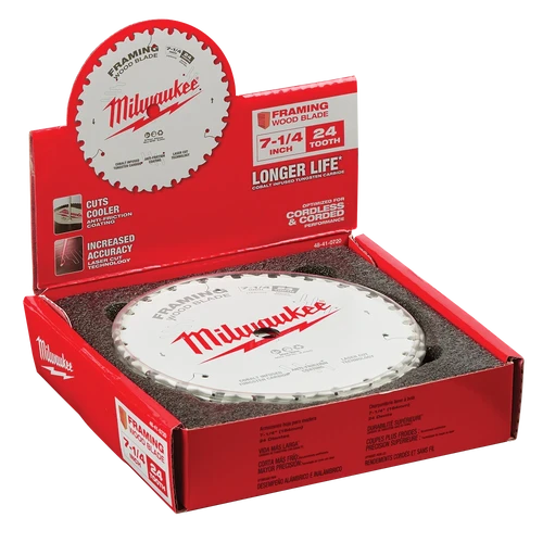 184mm (7-1/4&quot;) 24T Wood Circular Saw Blade Framing 10pc Counter Box