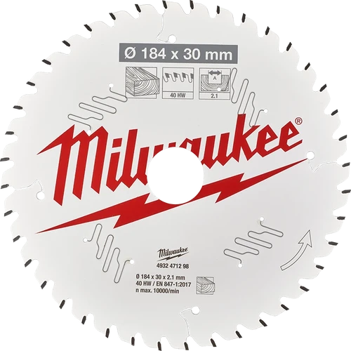 184mm (7-1/4&quot;) 40T Wood Circular Saw Blade Finish 30mm Arbor for M18 FUEL&trade; Rear Handle Circular Saw