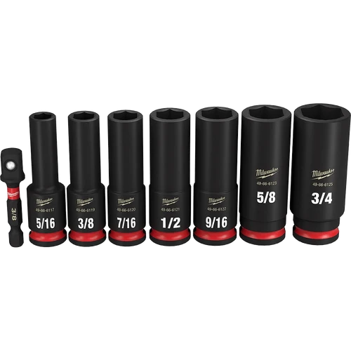 SHOCKWAVE&trade; 3/8&quot; Drive 8PC SAE Deep 6 Point Impact Socket Set