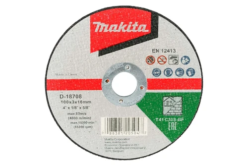 Masonry Cut-off Discs 100 x 3 x 16mm Masonry Cutting Disc (D-18708) D-18708 100 x 3 x 16mm Cut-off Wheel 100 x 16mm, C30S C30S