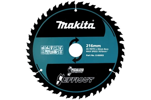 Efficut blades EFFICUT 216mm Wood Cutting blades E-06993 Efficut Wood 216x30x45T 2.0 10° 30mm 7,070