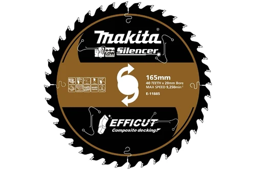 Efficut blades EFFICUT 165mm Composite Decking Blades E-11879 165 x 20 x 24T ATAFR 1.5mm 15° 15.88mm 9250