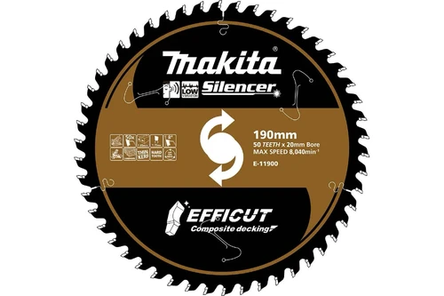 Efficut blades EFFICUT 190mm Composite Decking Cutting Blades (E-11900) E-11900 190 x 20 x 50T 1.85mm 8° N/A 8040