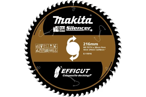 Efficut blades EFFICUT 216mm Composite decking cutting blades (E-11916) E-11916 216 x 30 x 60T ATAFR 2.0mm 8° 25.4mm 7070