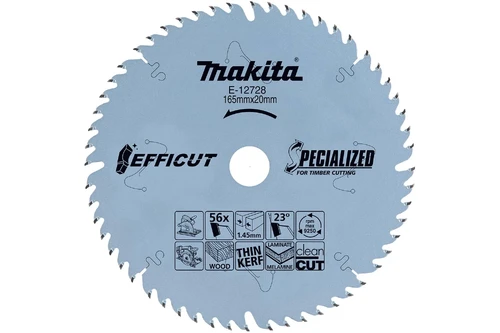 Efficut blades EFFICUT 165mm Fluorine Coated Cutting Blade (E-12728) E-12728 EFFICUT 165mm x 20mm x 56T Fluorine coat 1.45mm 23° 20mm 9,250rpm